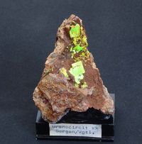 9440 Uranocircite ca 9x7x6 cm Bergen Germany before 1991 (1)